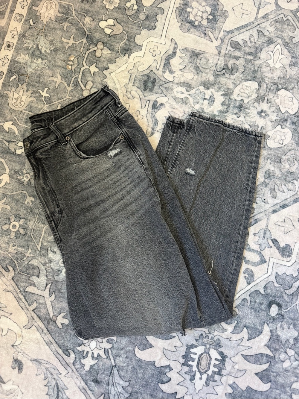 High-Rise Mom Charcoal Gray Women’s Jeans -American Eagle